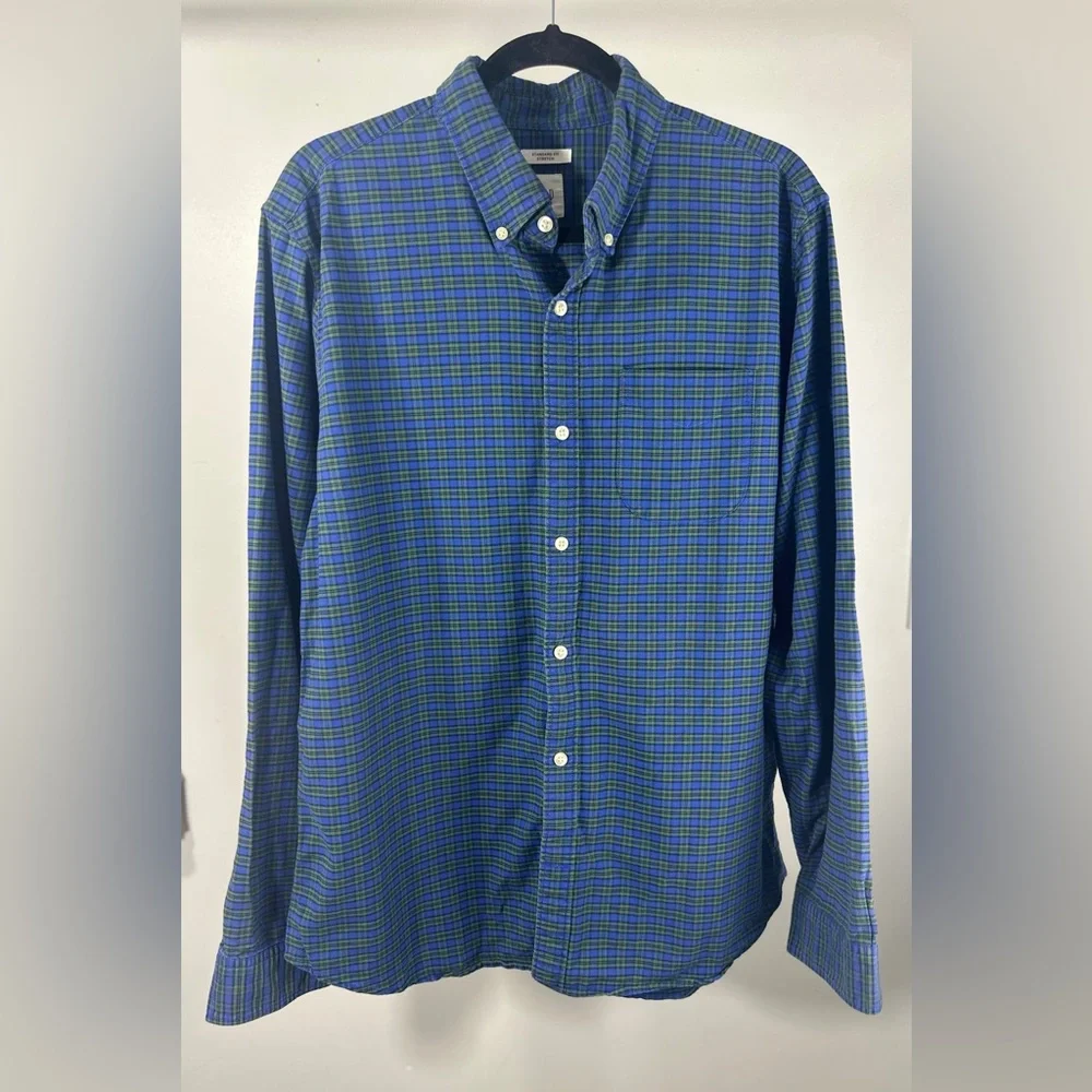 GAP Men’s L Standard Fit‎ Stretch Plaid Button-Down Shirt - Picture 2 of 14